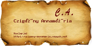 Czigány Annamária névjegykártya