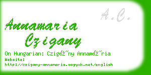 annamaria czigany business card